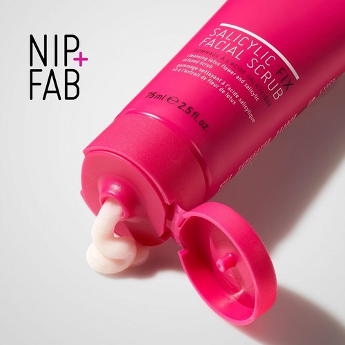Nip + Fab Salicylic Acid Facial Scrub - Exfoliating Cleanser with Vitamin E & Volcanic Rock, 2.5 Fl Oz