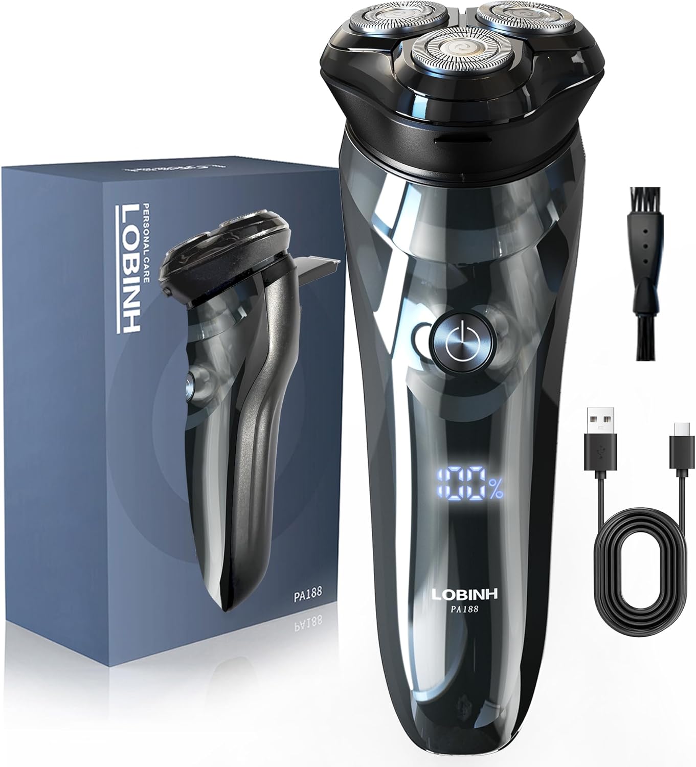 Skiennix Electric Shaver for Men - 100% Waterproof Rechargeable Razor with Pop-Up Trimmer | Fast Charging & 4D Floating Head