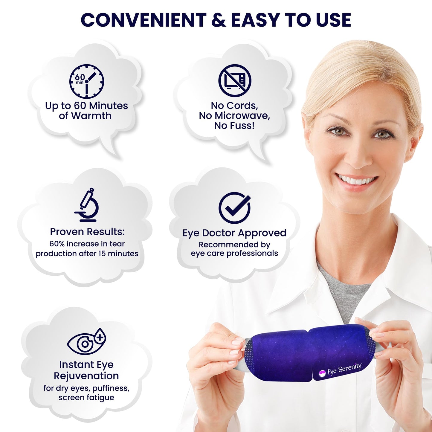 Steam Eye Mask for Dry Eyes | Warm Compress Eye Mask for Puffy Eyes & Comfort | Eye Serenity Self-Heating Eye Masks for Sleeping, Travel & Relaxation for Men & Women (2 Pack)