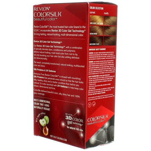 Revlon ColorSilk Beautiful Color | 41 Medium Brown Hair Dye | Pack of 3 for Vibrant Color