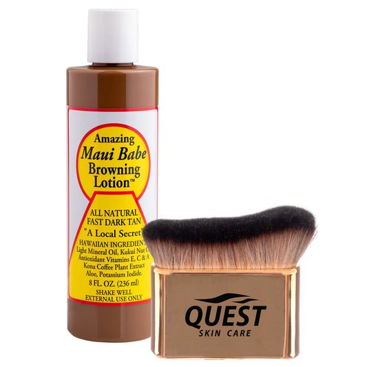 Amazing Maui Babe Browning Lotion 8 ounce - Maui Babe Tanning Lotion with Body Tanning Brush - Maui Tanning Lotion