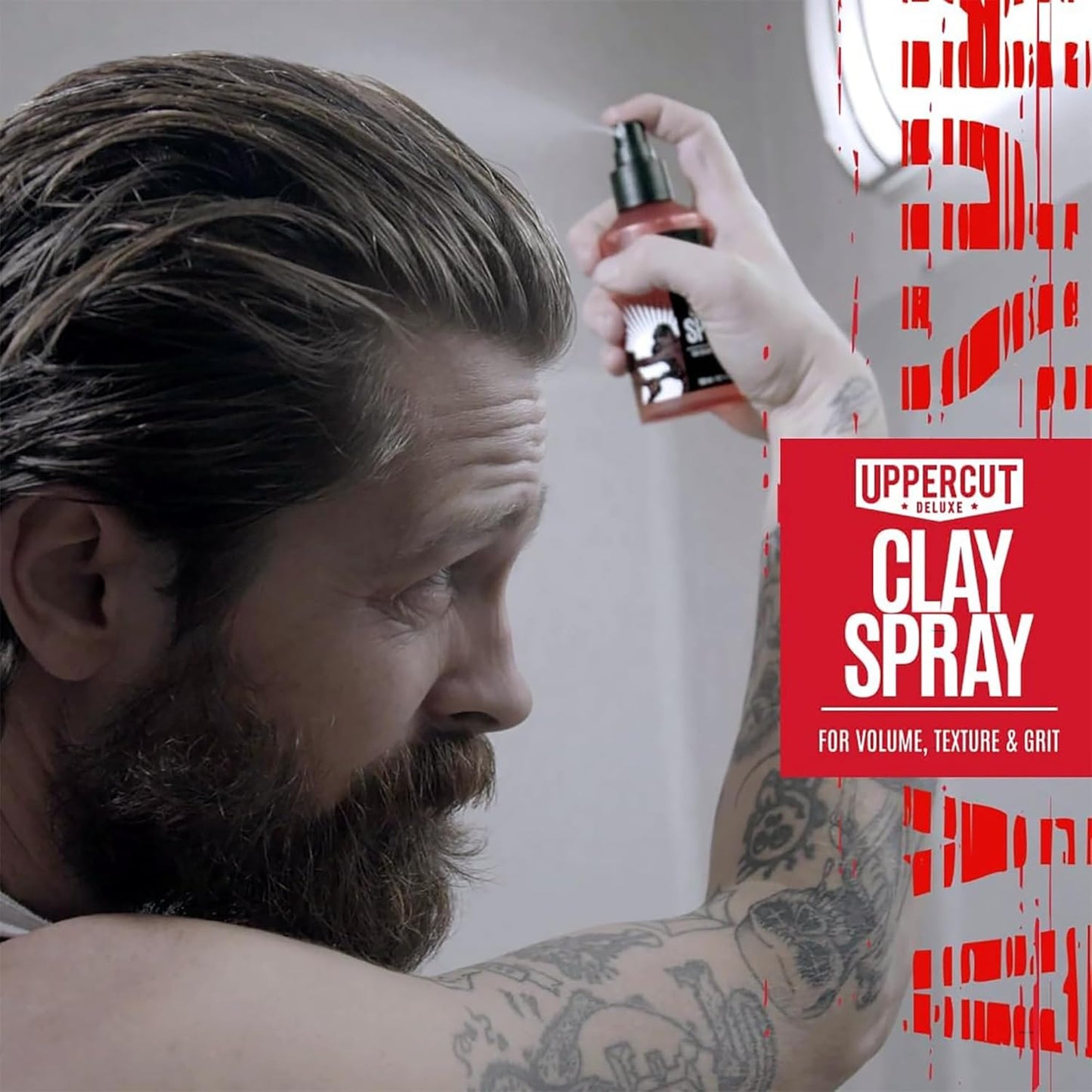 Uppercut Deluxe Clay Spray for Men - 5.0 oz Texturizing Volume Spray for Medium to Long Hair