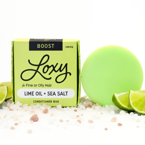 Loxy Boost Volumizing Conditioner Bar - Sea Salt & Lime Oil for Fine/Oily Hair | Vegan & Cruelty Free | Zero Waste