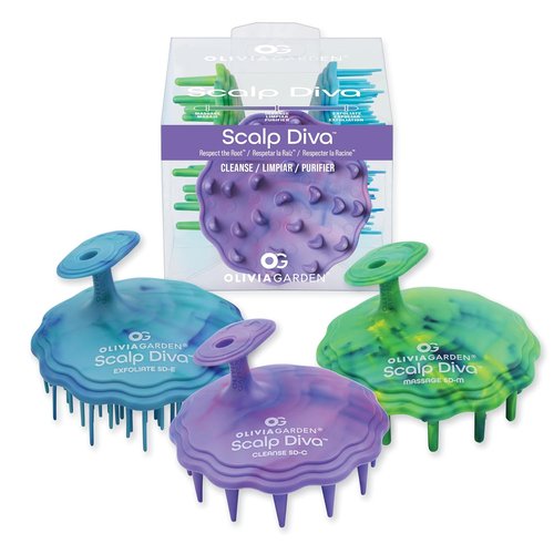 Olivia Garden Scalp Diva Scalp Care Brush - Exfoliate and Massage for Healthy Hair - Professional Tool for All Lengths