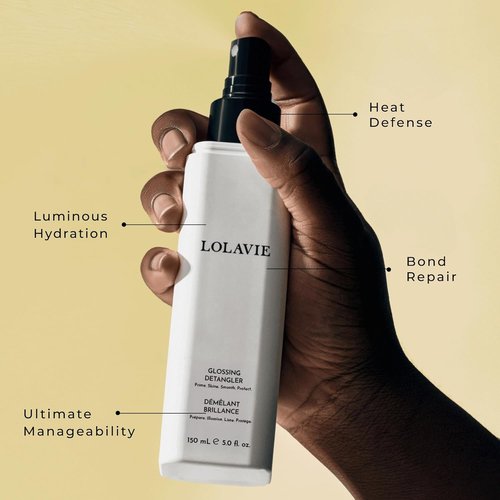 LolaVie Glossing Detangler - 5 oz | Achieve 15x Softer Hair & 99% Flyaway Reduction - Heat Protectant