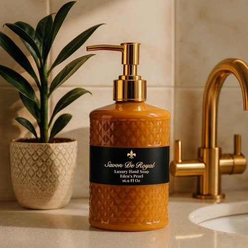 Eden's Pearl Luxury Liquid Hand Soap - Jasmine Scent, Moisturizing Vegan Formula, 16.9 Fl Oz