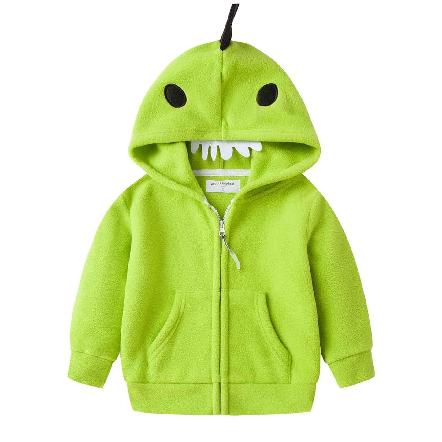 Mud Kingdom Cute Little Boy Fleece Jacket with Hood 3T Green Dinasaur