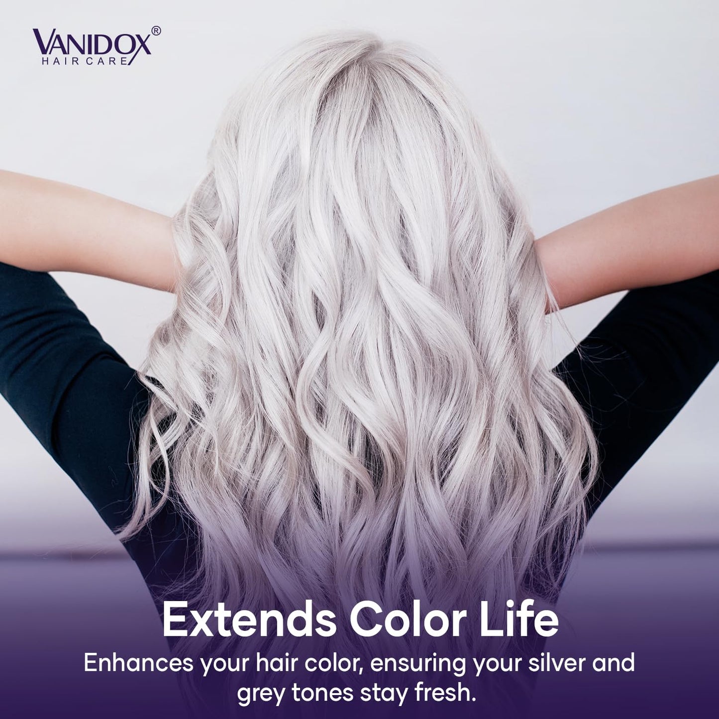 VANIDOX Purple Shampoo & Conditioner Set - Sulfate-Free, Moisturizing for Grey & Silver Hair | 16 fl oz Each