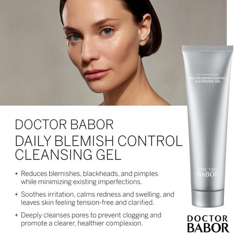 BABOR DOCTOR Cleansing Gel - Daily Blemish Control with Salicylic Acid for Oily Skin | Deep Pore Cleanser