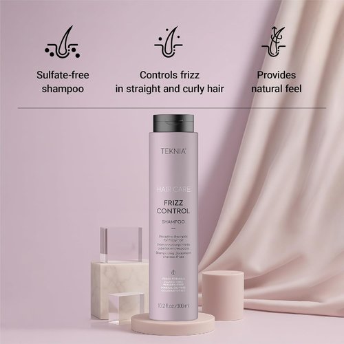 LAKMÉ Teknia Frizz Control Shampoo - Anti-Frizz Solution for Curly or Frizzy Hair, 300ml