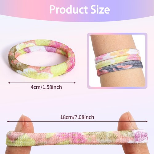 Bessrung 50 Pack Seamless Hair Ties, No Damage Elastics Hair Ties for Women Girls, Soft Stretchy Ponytail Holders for Thin Thick Hair, Snag-Free Hair Bands (Orange)