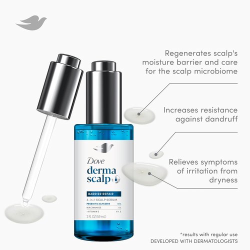 Dove Derma Scalp Dandruff Relief Serum - 3-in-1 Barrier Repair with Prebiotic Glycerin & Niacinamide | 2 fl oz