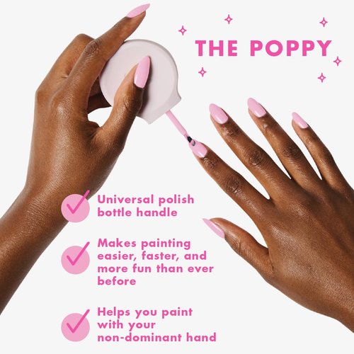 Olive & June Long Lasting Mani System Set - Complete At-Home Nail Kit with Tools, The Poppy, Cuticle Serum & Top Coat | Vegan & Cruelty-Free