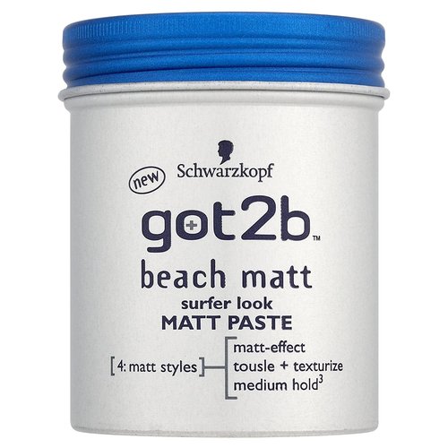 Got2b Beach Styling Paste - Matte Surfer Hair Wax for Men | Medium Hold, 100 ml, Perfect for Texturing