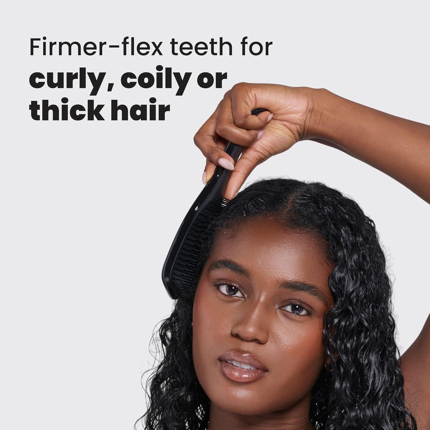 Tangle Teezer Ultimate Detangler Brush - Reduces Frizz & Breakage for 3C to 4C Curly Hair - Black