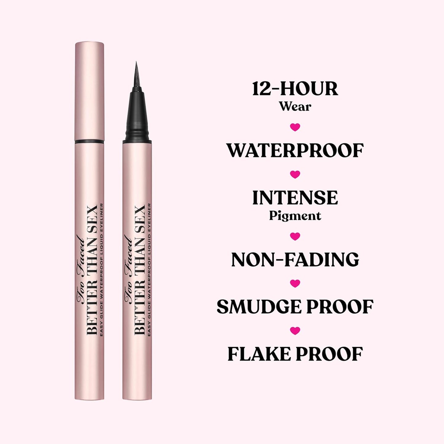 Too Faced Better Than Sex Liquid Eyeliner - Flake & Waterproof Formula for Intense Pigment, 0.02 Fl Oz