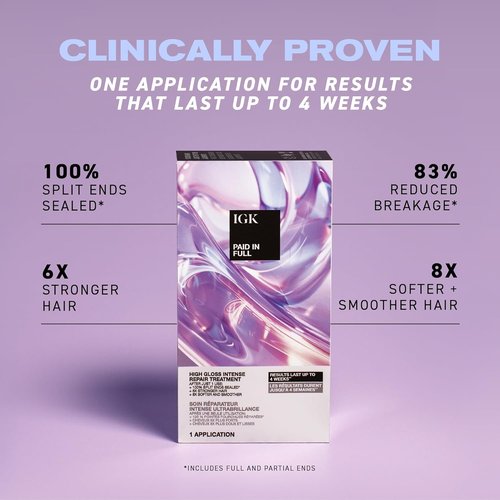 IGK Paid In Full High Gloss Repair Treatment - 100% Split Ends Sealed | Next-Gen Hair Repair Solution