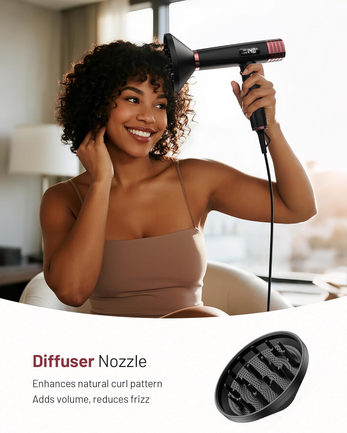 Skiennix Dual Voltage Ionic Hair Dryer - 1875W Fast Drying, Lightweight & Low Noise, Travel Ready