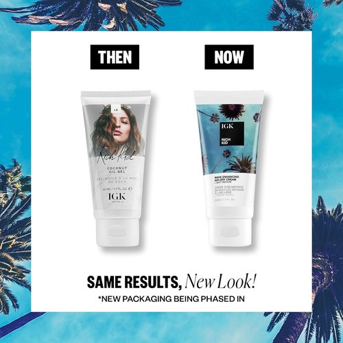 IGK RICH KID Wave Enhancing Air-Dry Cream - Hold, Texture & Shine | Vegan & Cruelty-Free Formula