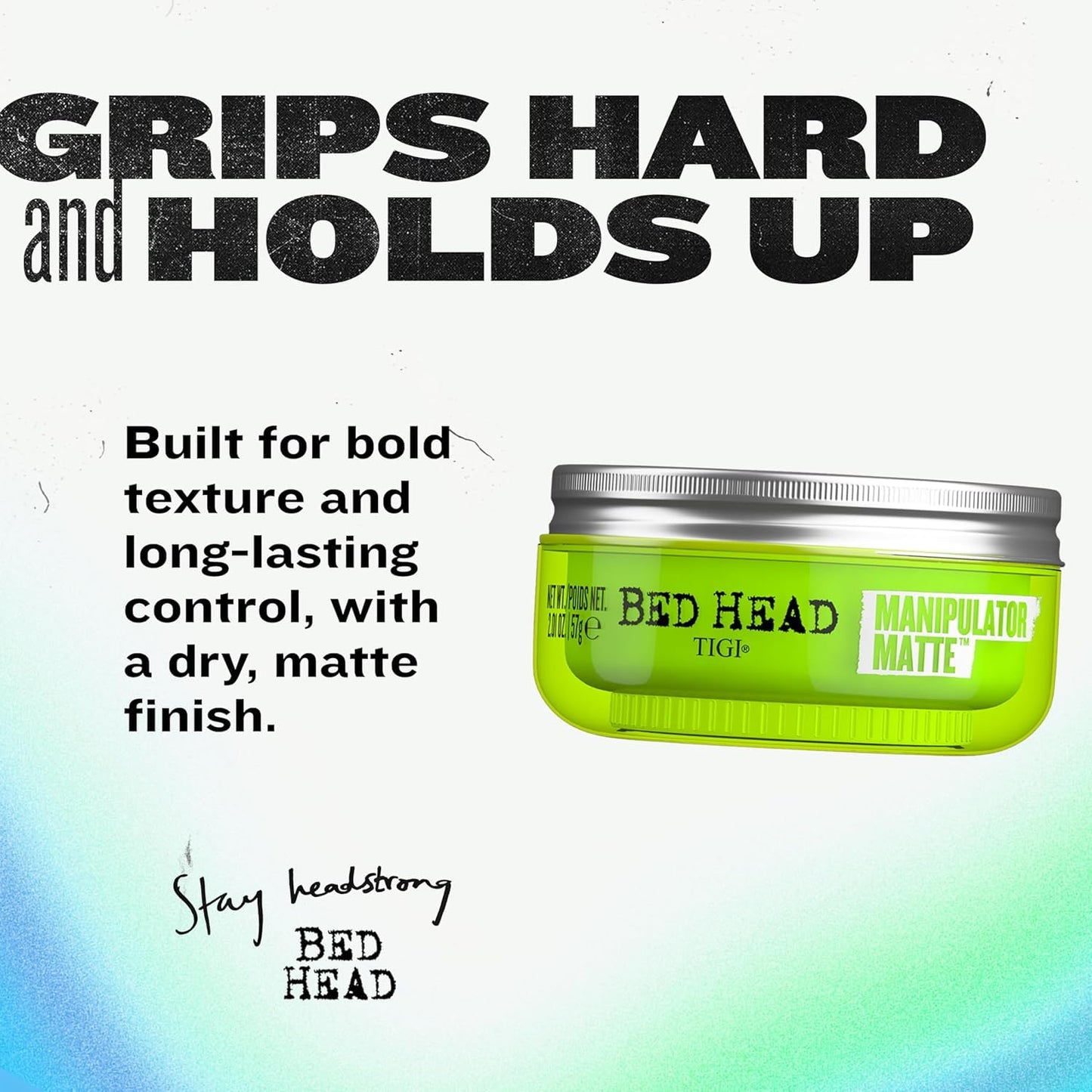 TIGI Bed Head Manipulator Matte Hair Wax - Strong Hold Sculpting Paste for Short to Medium Hair, 2.01 oz