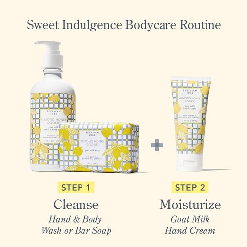 Beekman 1802 Goat Milk Hand Cream - Almond Honey Cookie Scent - 2 oz Moisturizing Lotion for Dry Skin