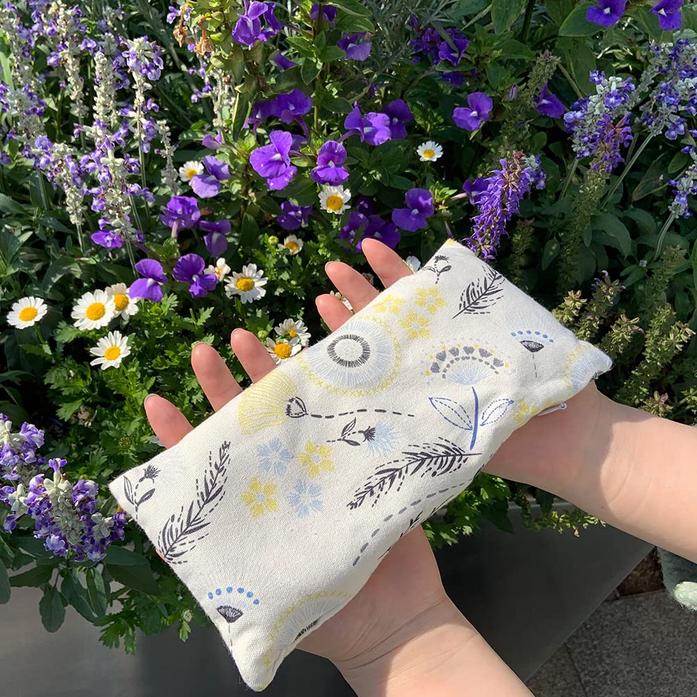 Lavender Eye Mask for Sleeping - Weighted Eye Pillow Heated for Headache, Sinus, Dry Eyes Relief, Moist Heat Eye Compress for Yoga, Meditation - Relaxation Gifts for Women