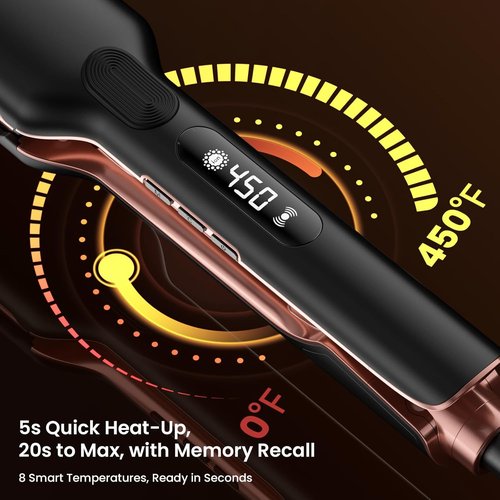 HITTIONA Flat Iron Hair Straightener - 1.75” Ceramic Infrared Ionic Design with Fast Heat-Up & Vibration Tech