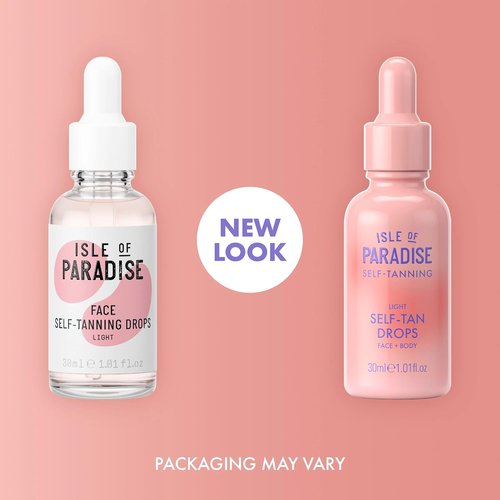 Isle of Paradise Self Tanning Drops - Natural Bronze Self Tanner for Face & Body, 1.01 fl. oz | Cruelty-Free & Fragrance-Free