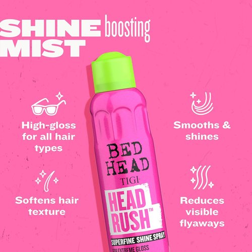 Bed Head by TIGI Headrush Shine Spray - Smooth, Shiny Hair with Frizz Control | 5.3 oz