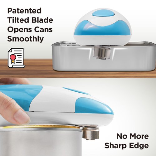 Kitchen Mama Auto Electric Can Opener: Open Your Cans with A Simple Press of Button - Automatic, Hands Free, Smooth Edge, Battery Operated, YES YOU CAN (Red)