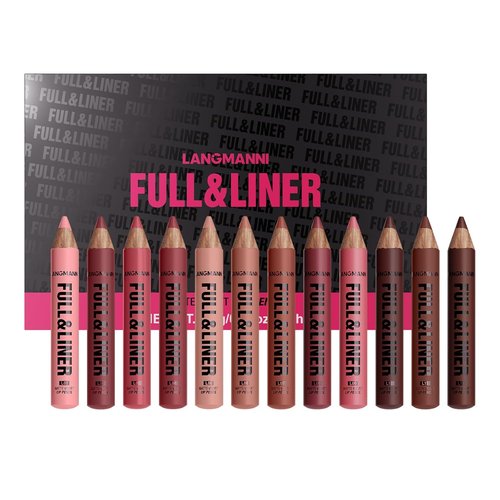 LANGMANNI Matte Velvet Lip Liner Pencil Set - 12 Highly Pigmented, Smudge-Resistant Vegan Pencils