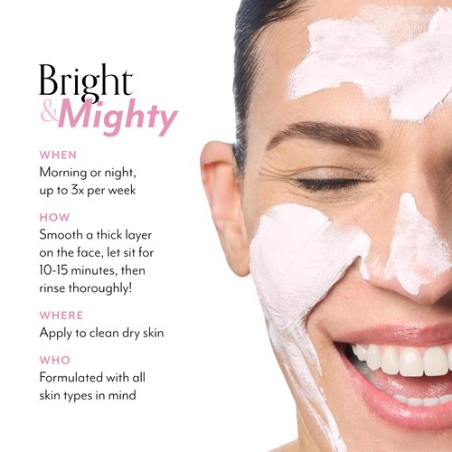 Bliss Mighty Marshmallow + Vitamin C Whipped Mask - Brighten & Hydrate Skin with Marshmallow Root, Vitamin C Powerhouse Blend, Zinc PCA and Olive Leaf Extract - 1.7 Oz