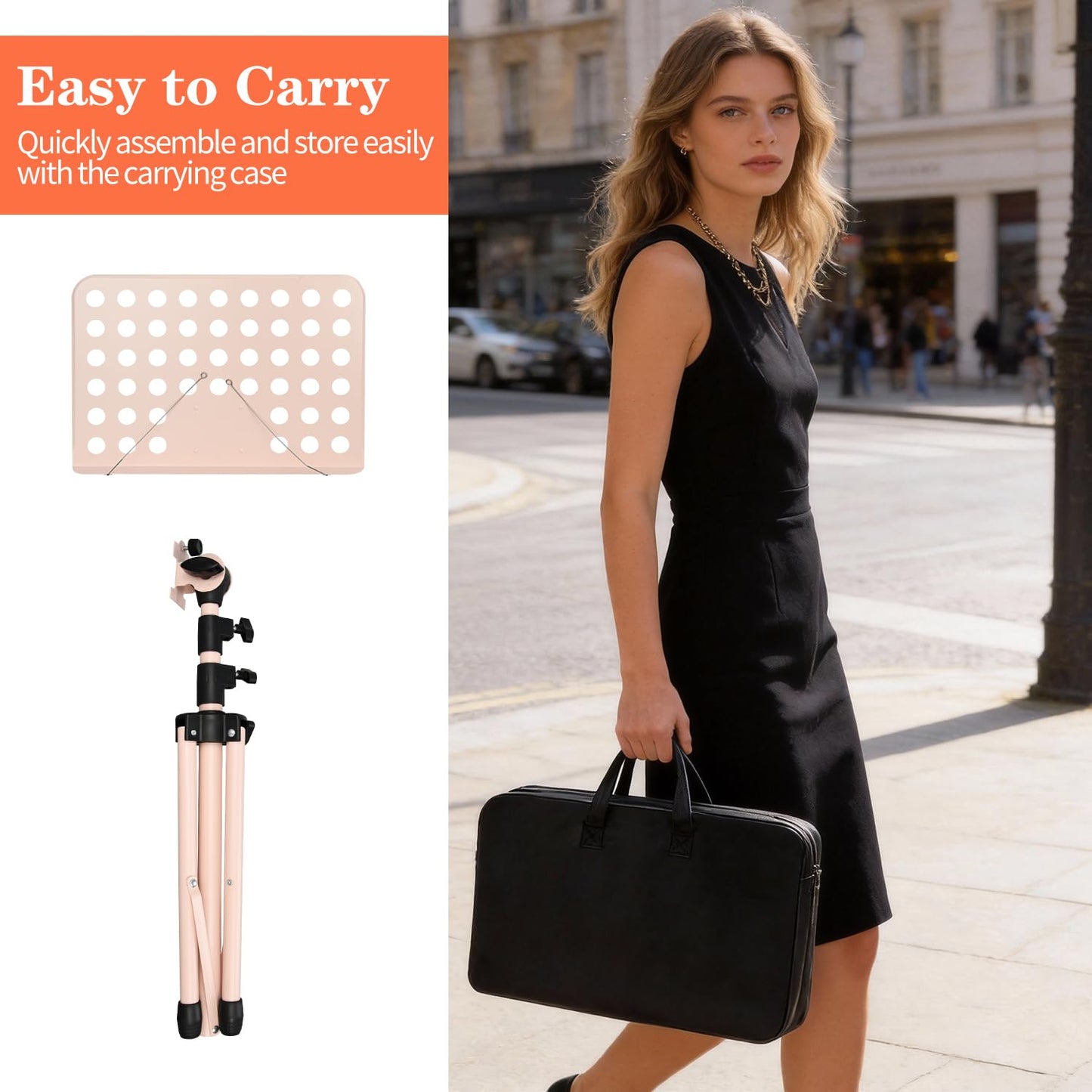 70in Sheet Music Stand, Heightened Music Stand, Adjustable Music Sheet Stand Portable Folding with Carry Bag for Guitar, Ukulele, Violin Players(Higher Version, 1 pack)