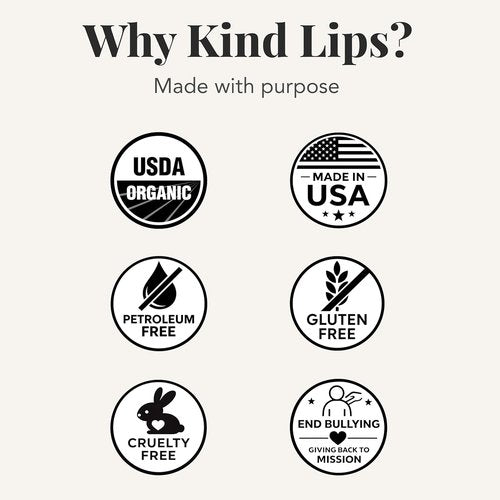 Kind Lips Organic Lip Balm Variety Pack - Moisturizing Beeswax Balm for Dry, Cracked Lips | Gift Set of 3