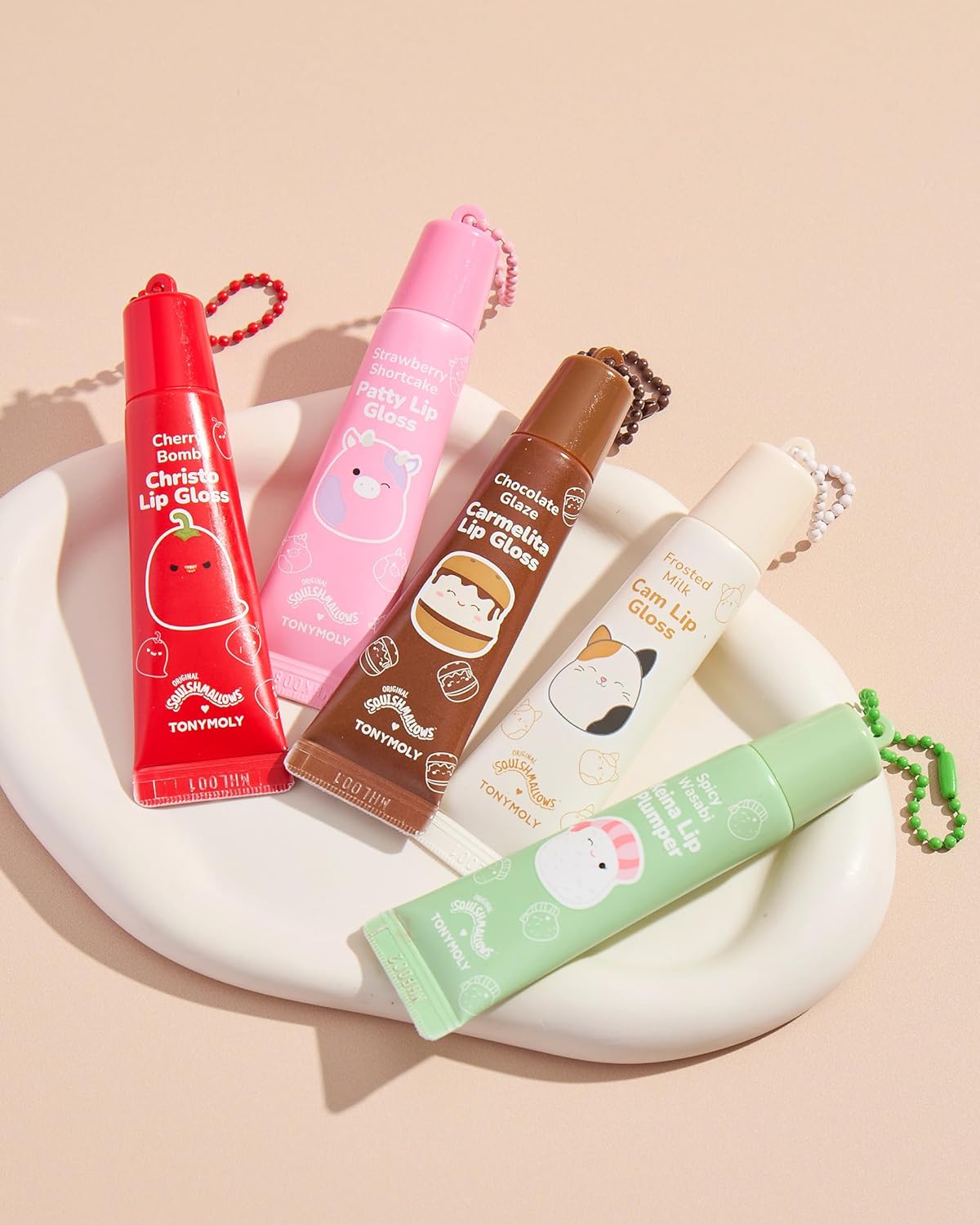 TONYMOLY Keychain Lip Balm - Carmelita’s Chocolate Glaze, Hydrating Cocoa & Shea Butter, 11ml