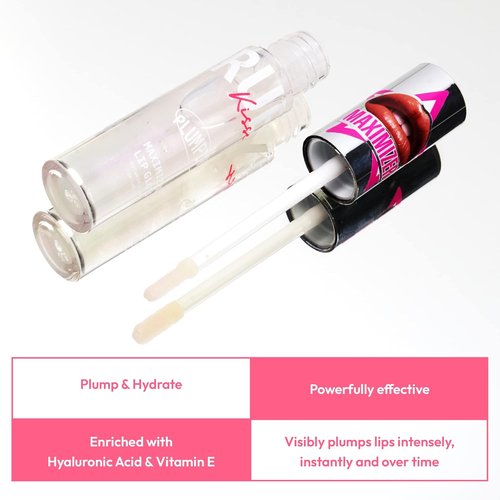 Ruby Kisses Plumping Lip Gloss - Hydrating & Voluminous High-Shine Lip Plumper | 4 Shades, 0.15 FL oz.