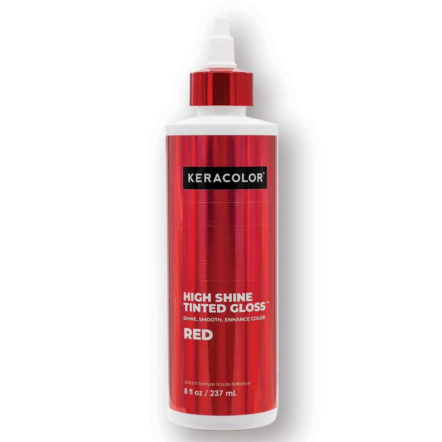 Keracolor High Shine Tinted Hair Gloss - Sheer Color-Enhancing In-Shower Treatment, Red, 8 Fl Oz