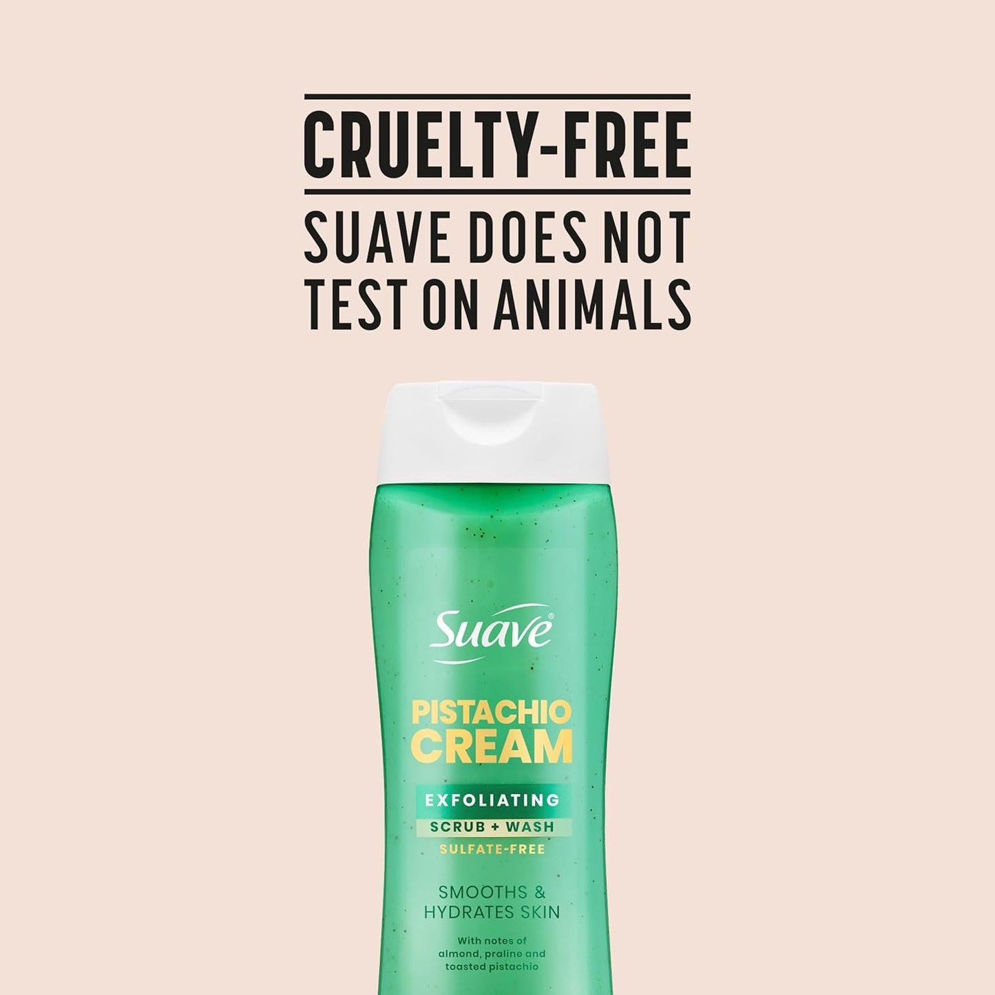 Suave Pistachio Cream Exfoliating Body Wash - Hydrating Scrub with Glycerin & Vitamin E, 18 FL OZ
