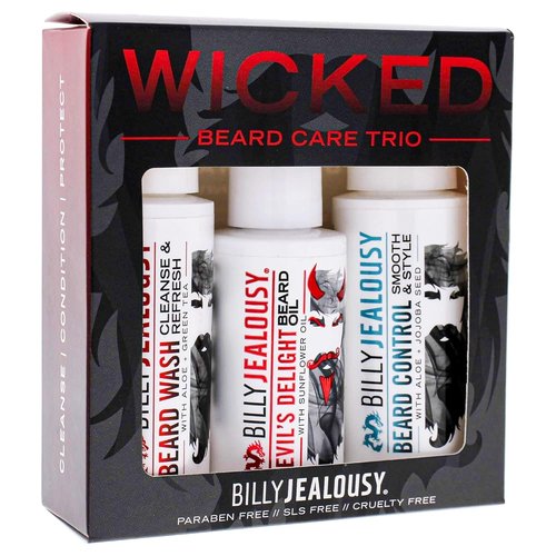 Billy Jealousy Beard Care Kit - Travel-Friendly Grooming Essentials for Men | Beard Wash, Conditioner & Oil