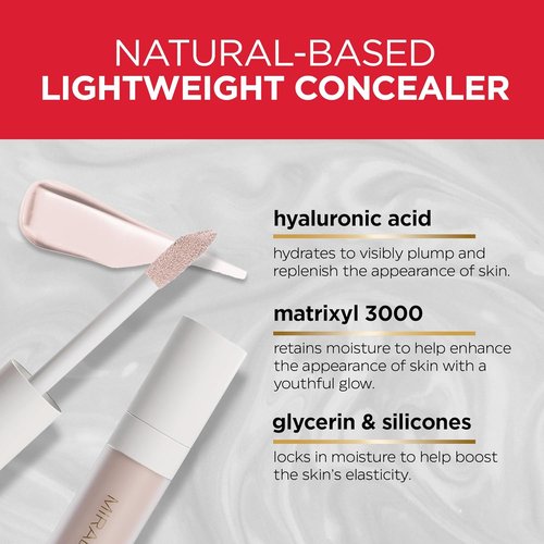 Mirabella Invincible Under Eye Concealer - Full Coverage Hydrating Formula for Dark Circles | Porcelain P00