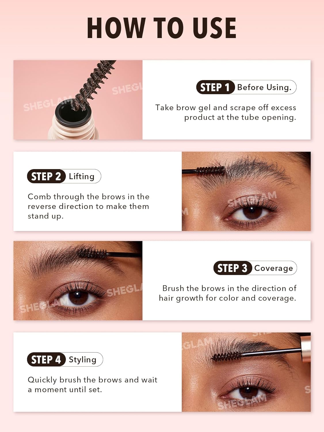 SHEGLAM Tinted Brow Gel - Volumizing & Buildable Formula for Full, Gorgeous Brows | Auburn