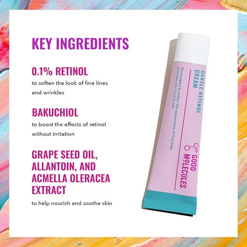 Good Molecules Gentle Retinol Cream - Anti-Aging Night Cream with Bakuchiol for Fine Lines & Wrinkles