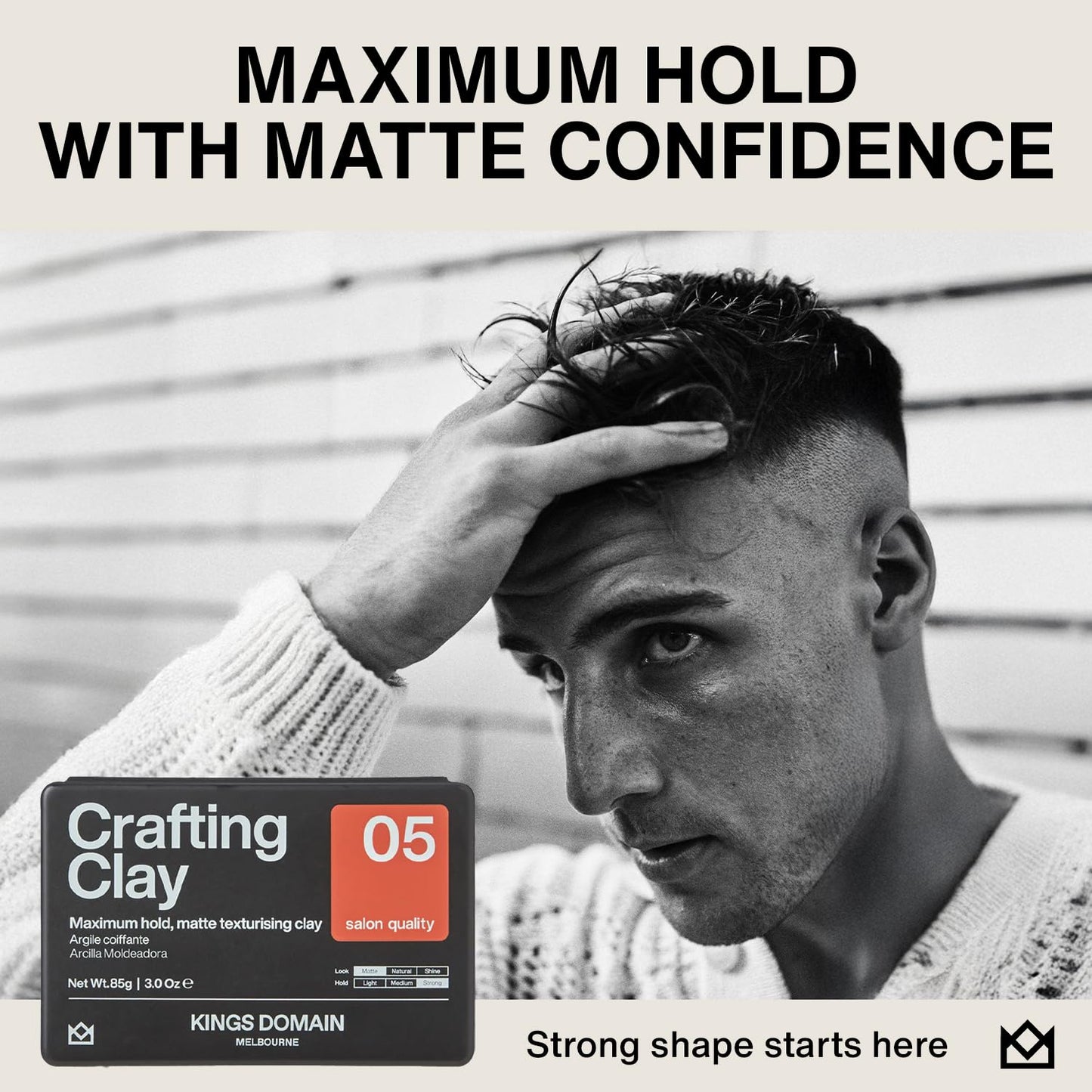 Skiennix Crafting Clay - Strong Hold Hair Paste for Men | Matte Finish for Structure & Texture