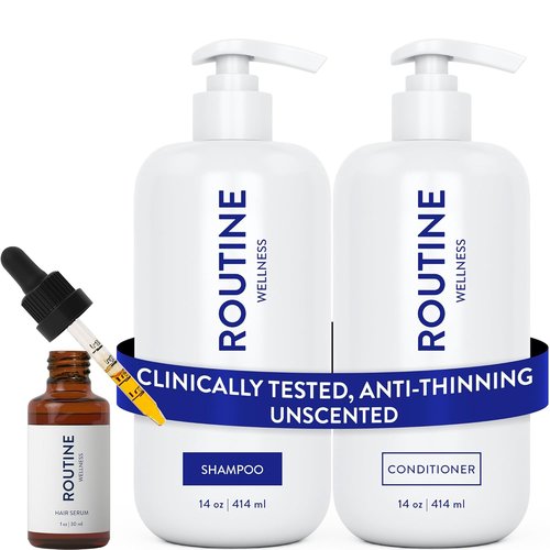 Routine Wellness Shampoo & Conditioner Set | DHT Blocker for Thinning Hair - Color Safe & Unscented