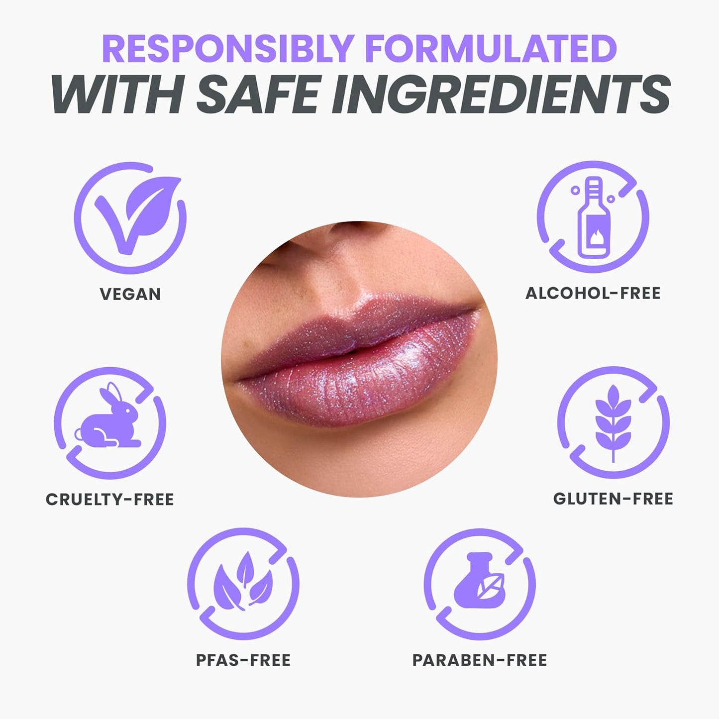 Wonderskin Lip Gloss - Hydrating High Shine Finish Lip Makeup | Blue Glitter