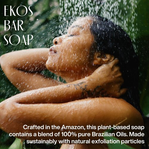 Natura Ekos Tukumã Exfoliating & Creamy Bar Soap Set | 4-Pack with 1 Exfoliating & 3 Creamy Bars - Vegan, Plant-Based Oils