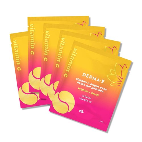 Derma E Vitamin C Bright Eyes Hydro Gel Under Eye Patches - Reduce Dark Circles & Puffiness (10 Ct)