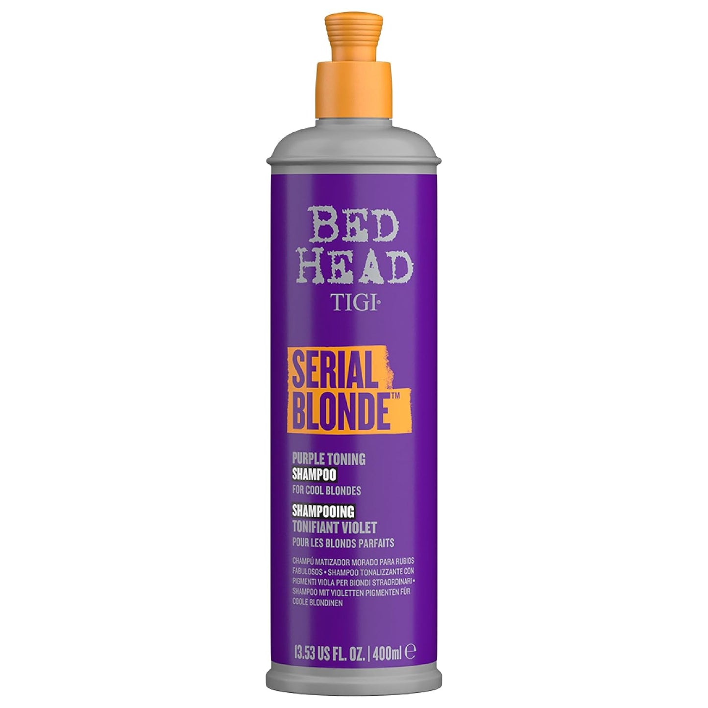 Bed Head by TIGI Purple Toning Shampoo - Neutralizes Brass Tones for Cool Blondes, 13.53 fl oz