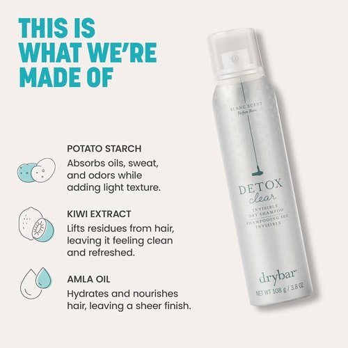 Drybar Detox Dry Shampoo Spray - Absorbs Oils & Refreshes Hair | 3.8 Oz, Blanc Scent, All Hair Types