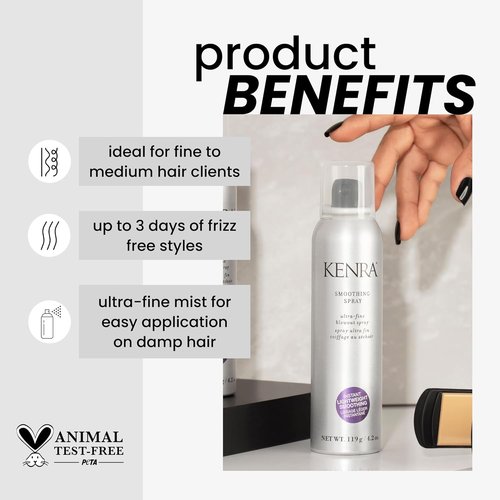 Kenra Professional Smoothing Spray - Ultra-Fine Blowout Heat Protectant for Fine to Medium Hair | 4.2 oz.